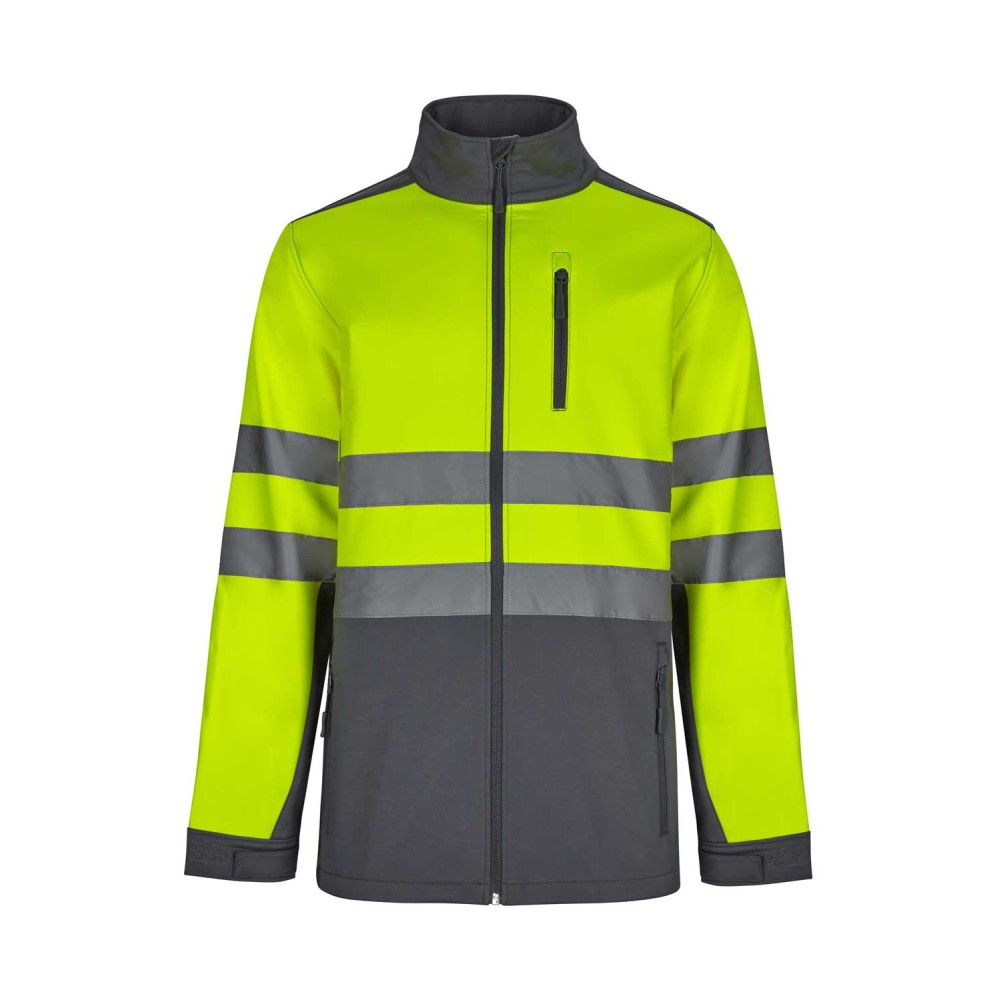 Chaqueta de trabajo softshell alta visibilidad Velilla 306006 Gris-Amarillo