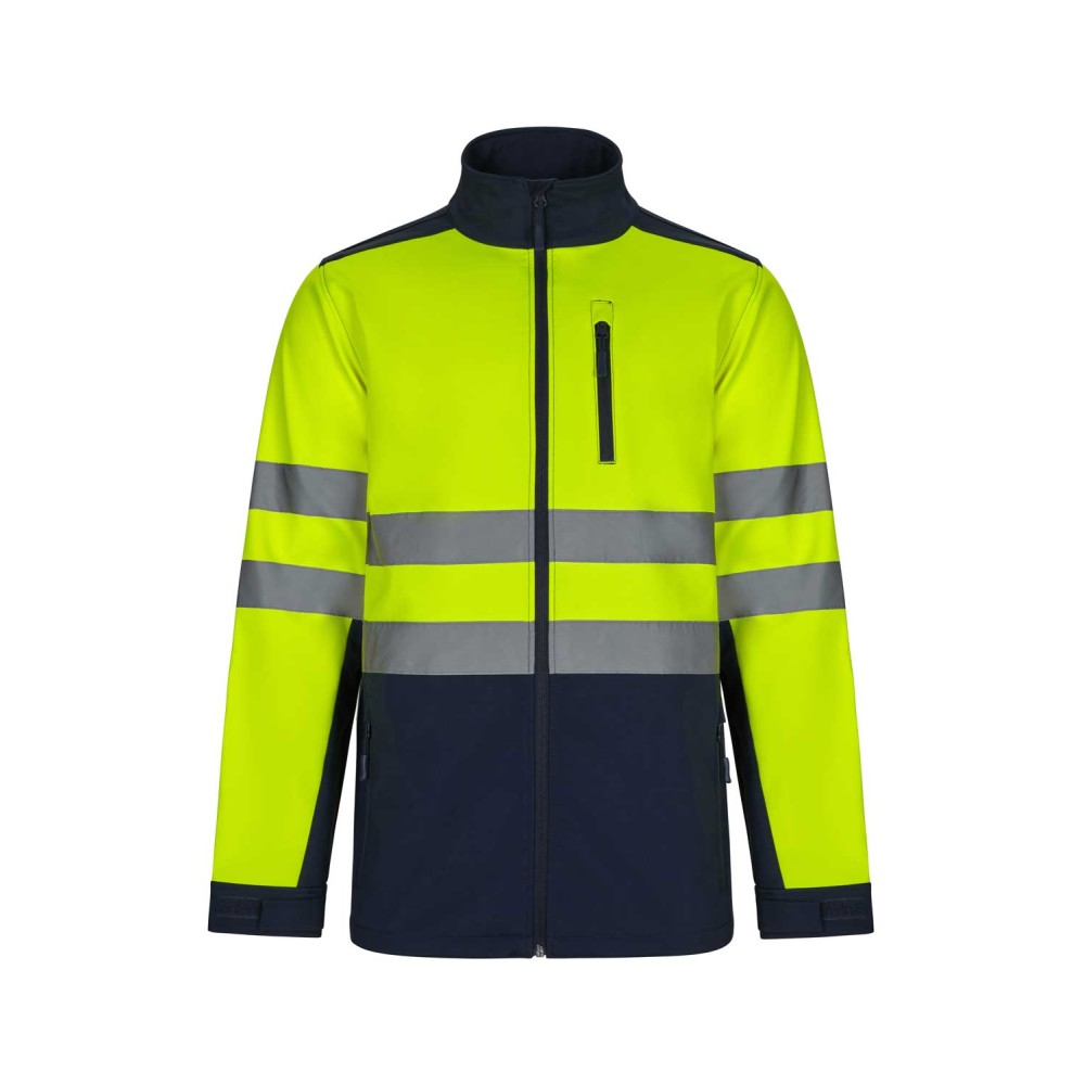 Chaqueta de trabajo softshell alta visibilidad Velilla 306006 marino-amarillo