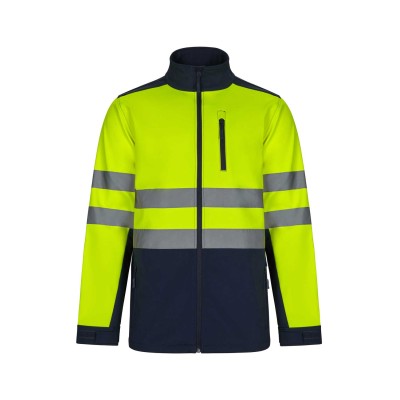 Chaqueta de trabajo softshell alta visibilidad Velilla 306006 marino-amarillo