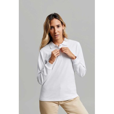 Polo de trabajo mujer manga larga PL200WC Mukua Blanco