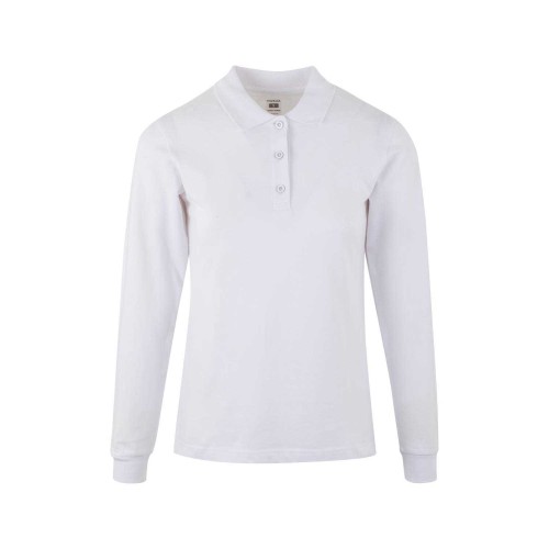 Polo de trabajo mujer manga larga PL200WC Mukua Blanco