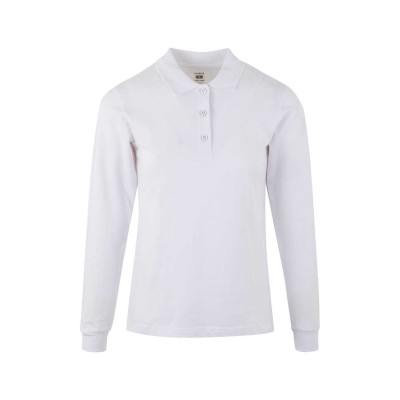 Polo de trabajo mujer manga larga PL200WC Mukua Blanco