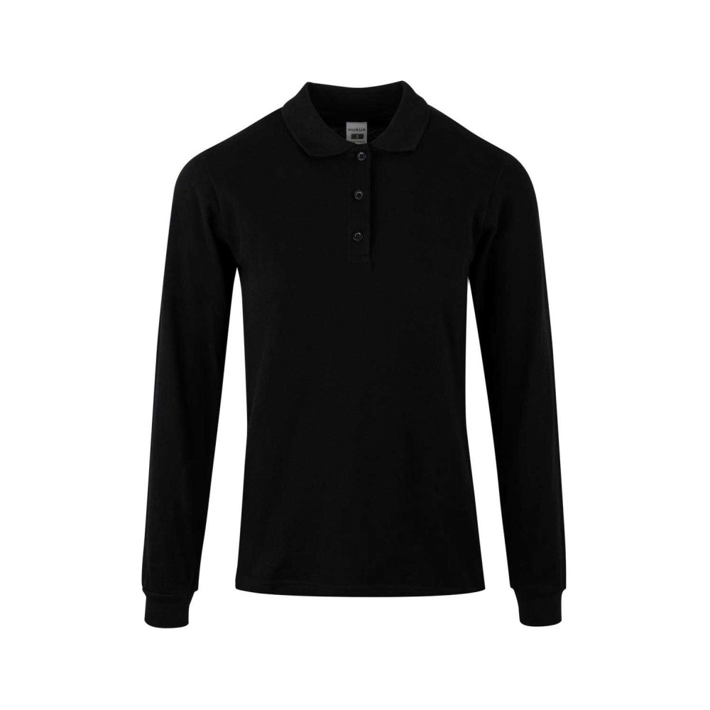 Polo de trabajo mujer manga larga PL200WC Mukua Negro