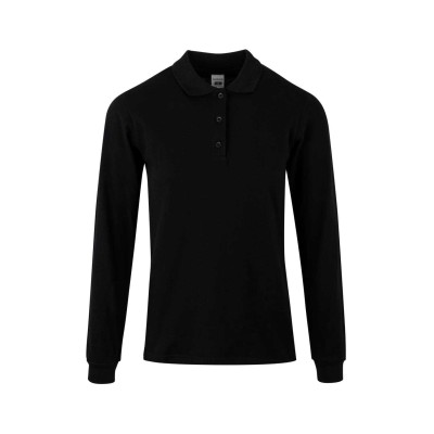 Polo de trabajo mujer manga larga PL200WC Mukua Negro