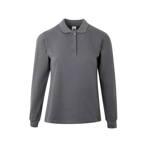 Polo de trabajo mujer manga larga PL200WC Mukua Dark grey