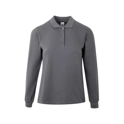 Polo de trabajo mujer manga larga PL200WC Mukua Dark grey