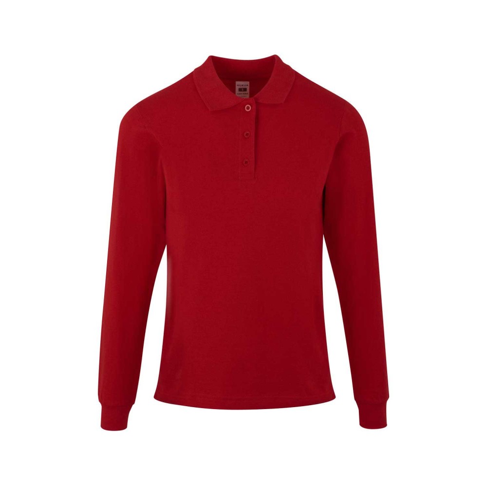 Polo de trabajo mujer manga larga PL200WC Mukua Red