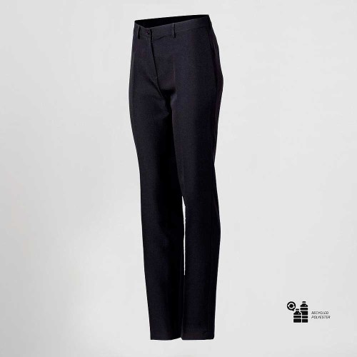 Pantalón de trabajo de mujer de microfibra reciclado negro