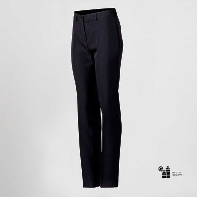 Pantalón de trabajo de mujer de microfibra reciclado negro