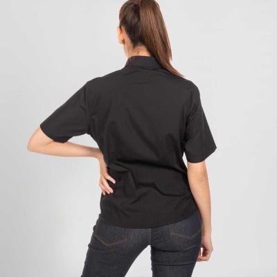 Camisa de camarera mujer cuello mao Garys 288300 Negra