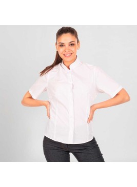 Camisa de camarera mujer cuello mao Garys 288300 Blanca