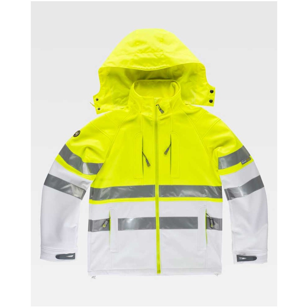 Chaqueta reflectante workshell Workteam S9525 Blanco-Amarillo