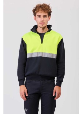 Sudadera alta visibilidad anti frio Workteam C9841 Amarilla-Marino