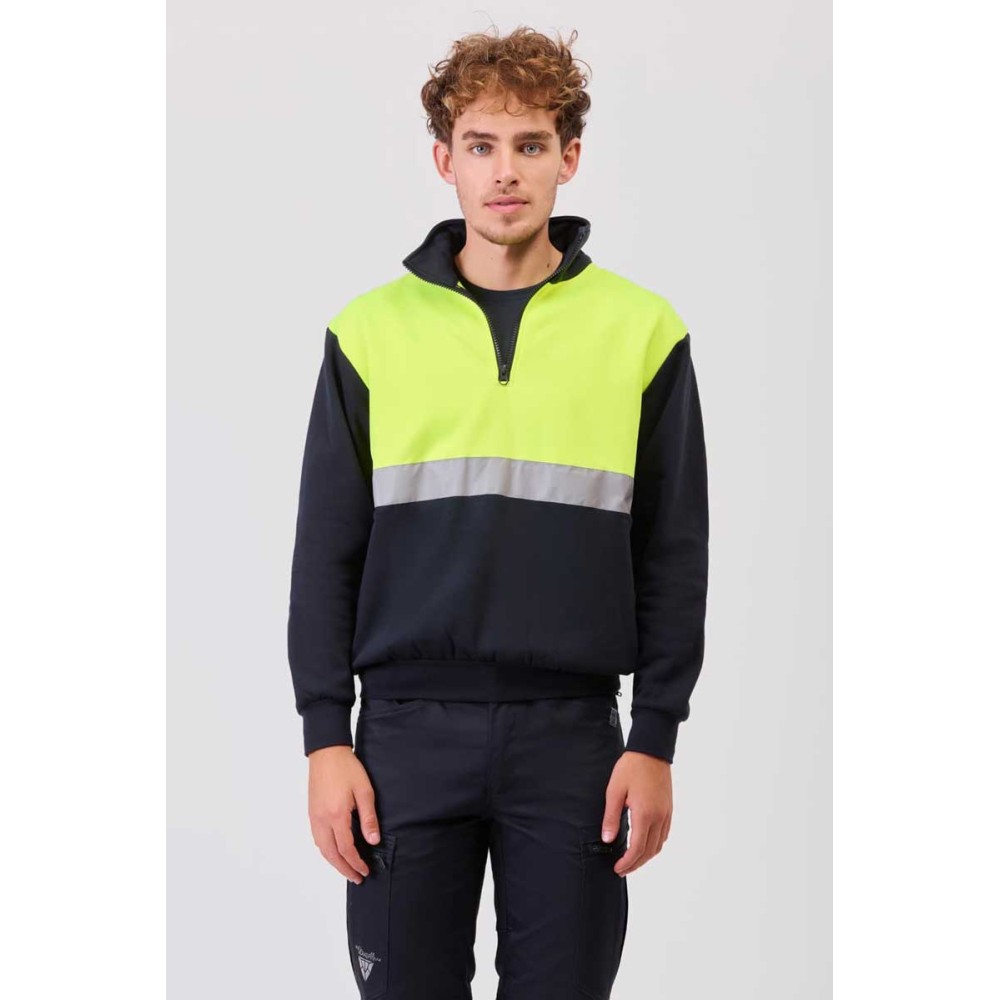 Sudadera alta visibilidad anti frio Workteam C9841 Amarilla-Marino