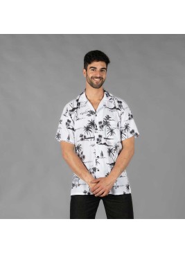 Camisa de trabajo de hombre hawaiana de manga corta Coconut