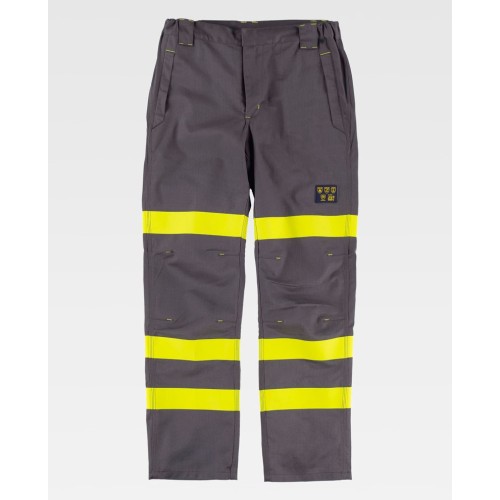 Pantalón alta visibilidad protección EPI Workteam B1496 Gris-Amarillo