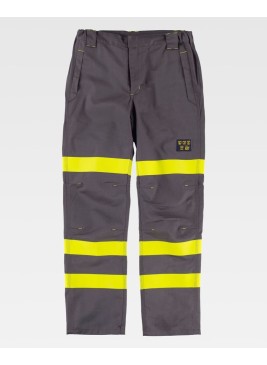 Pantalón alta visibilidad protección EPI Workteam B1496 Gris-Amarillo
