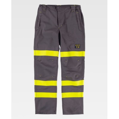 Pantalón alta visibilidad protección EPI Workteam B1496 Gris-Amarillo