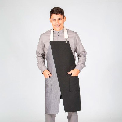 Delantal de camarero espiga antimanchas con peto Garys 100007