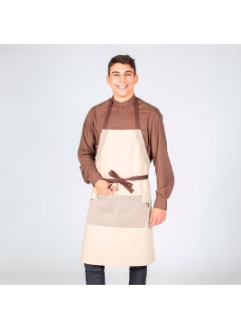 Delantal beige antimanchas con peto Garys 100008