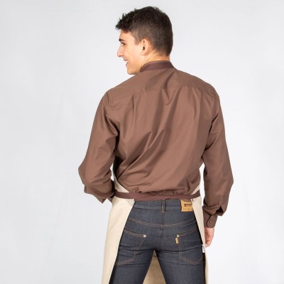 Delantal beige elegante antimanchas con peto Garys 100008