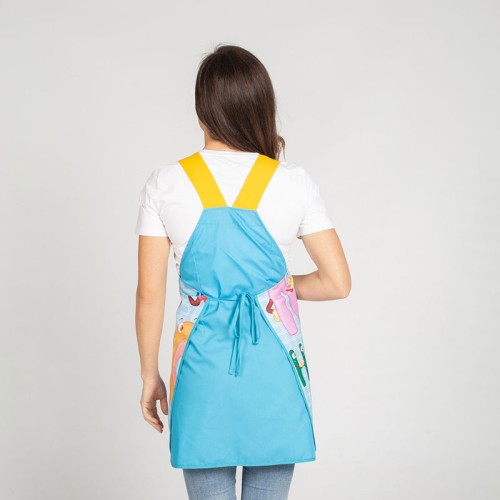 Casulla de maestra estampado Abecedario con tirantes Turquesa