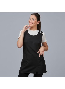 Casulla de estética resistente a lavados con bolsillos Negro