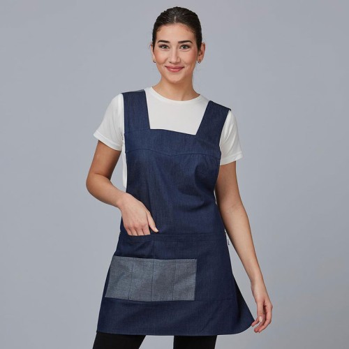 Casulla para salón de belleza con tejido tejano elástico