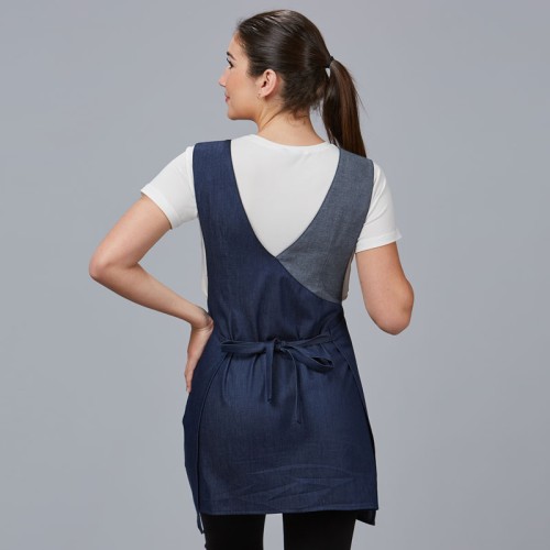 Casulla para salón de belleza con tejido tejano elástico