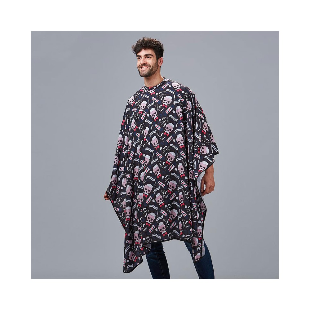 Capa de peluquería estampada Garys 350001 skull