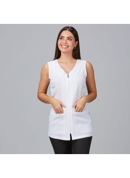 Blusa de peluquería sin mangas antartida Garys 552800 blanco