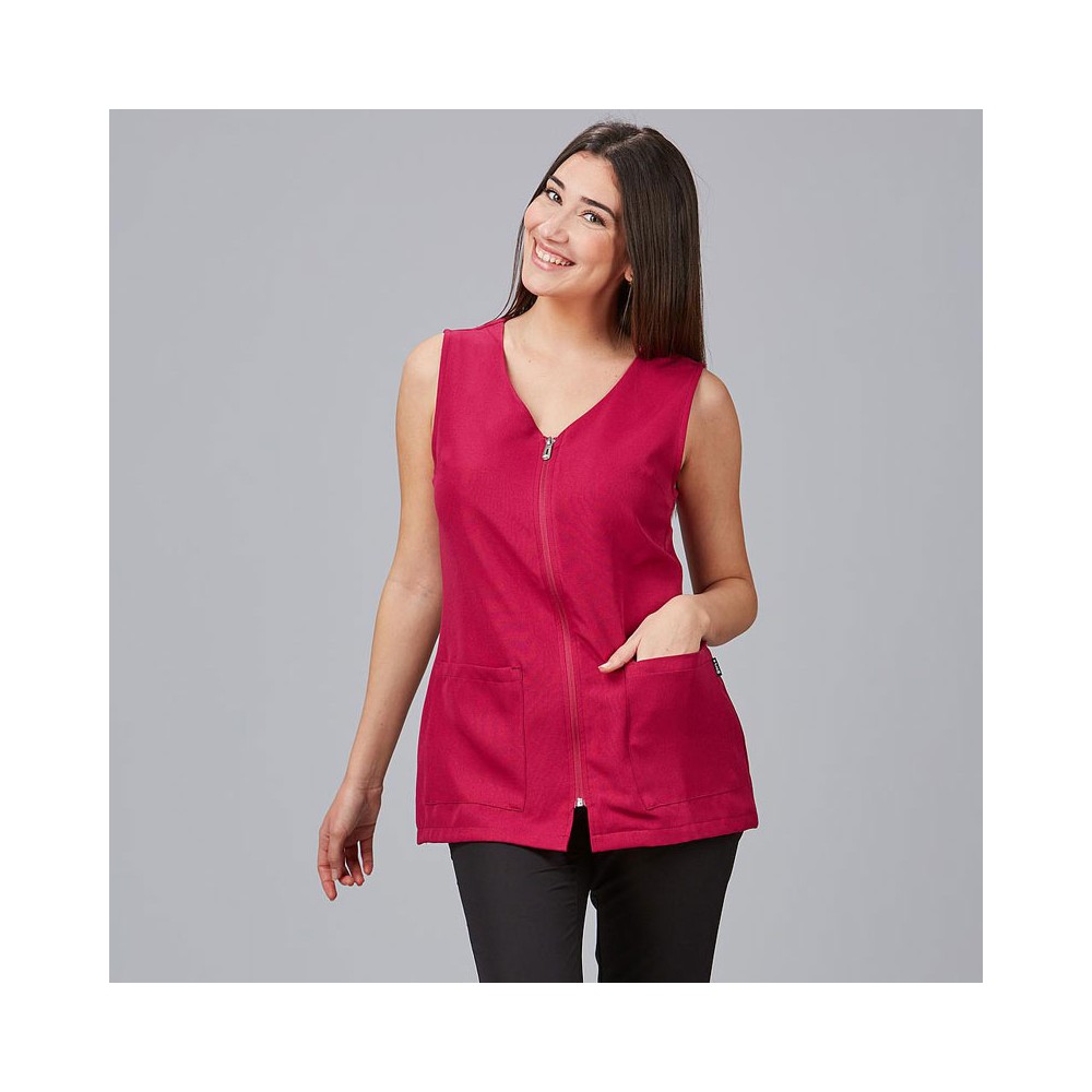 Blusa de peluquería sin mangas antartida Garys 552800 Frambuesa