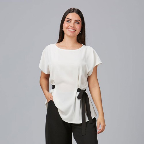 Blusa de peluquería con lazo zulla Garys 600021