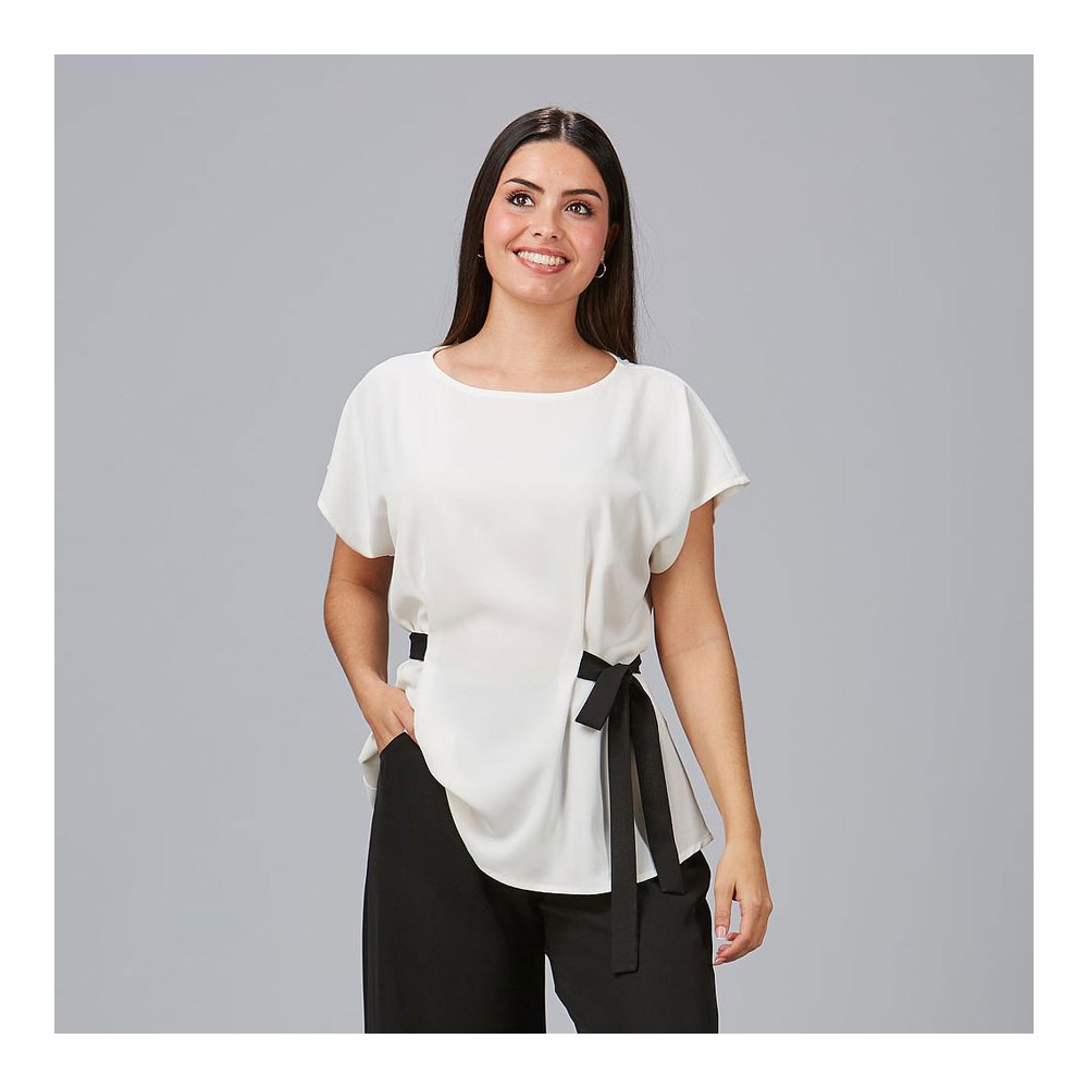 Blusa de peluquería con lazo zulla Garys 600021