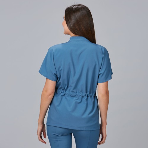 Blusa para peluquera de microfibra magnolia Garys 600023 azul grisaceo