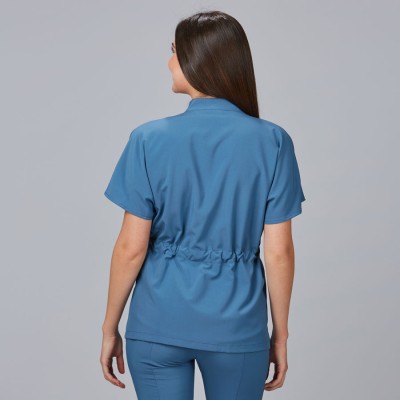 Blusa para peluquera de microfibra magnolia Garys 600023 azul grisaceo