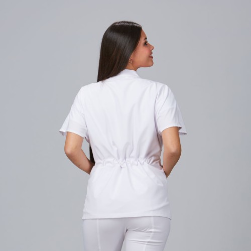 Blusa para peluquera de microfibra magnolia Garys 600023 blanco