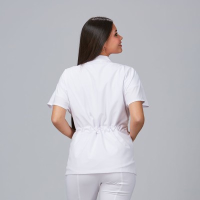 Blusa para peluquera de microfibra magnolia Garys 600023 blanco