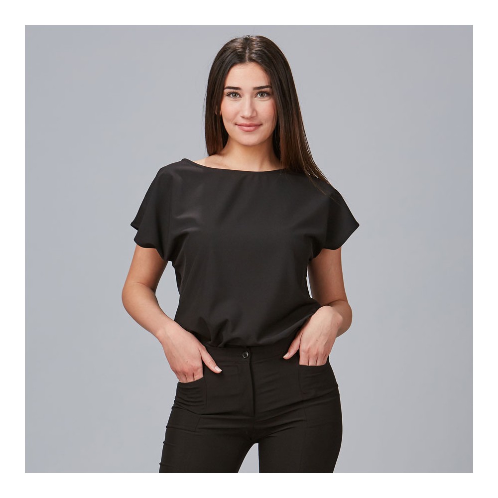 Blusa para peluquera de microfibra pensamiento Garys 600022 negro