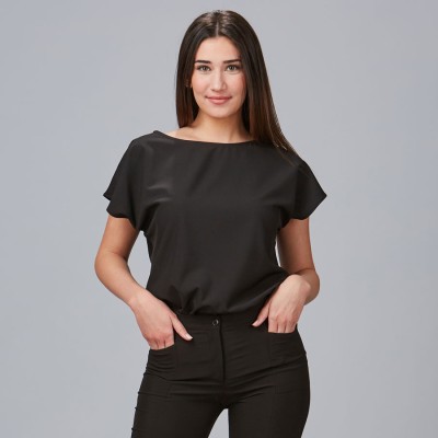 Blusa para peluquera de microfibra pensamiento Garys 600022 negro