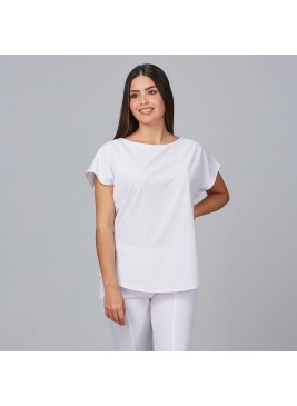 Blusa para peluquera de microfibra pensamiento Garys 600022 blanco