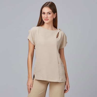Blusa de peluquera lisa pimpinela Garys 600024 Beige