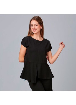 Blusa para peluquera con abertura en vuelo veza Garys 600026 Negra