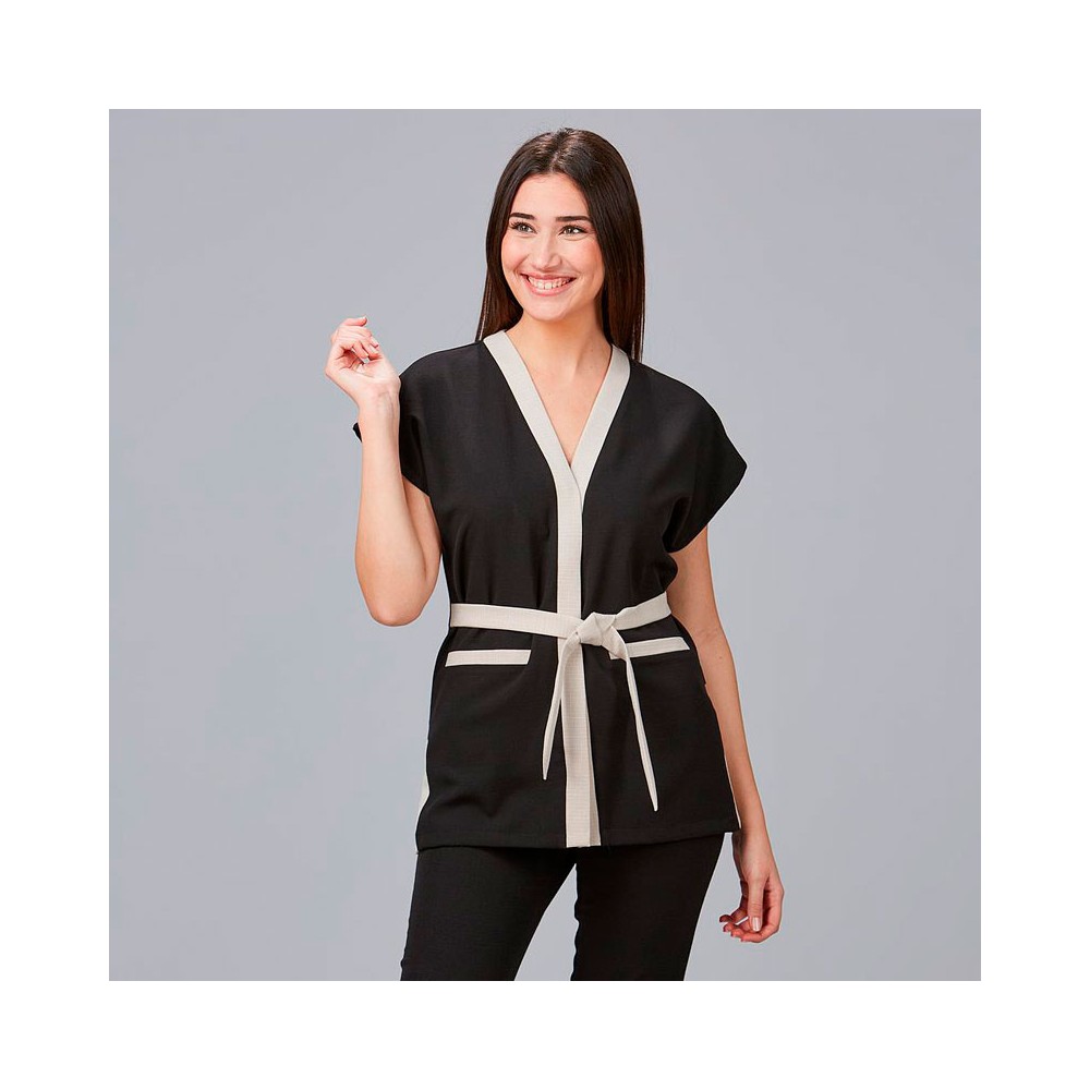 Blusa de peluquera loto x-linen Garys 600027 negro