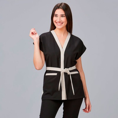 Blusa de peluquera loto x-linen Garys 600027 negro