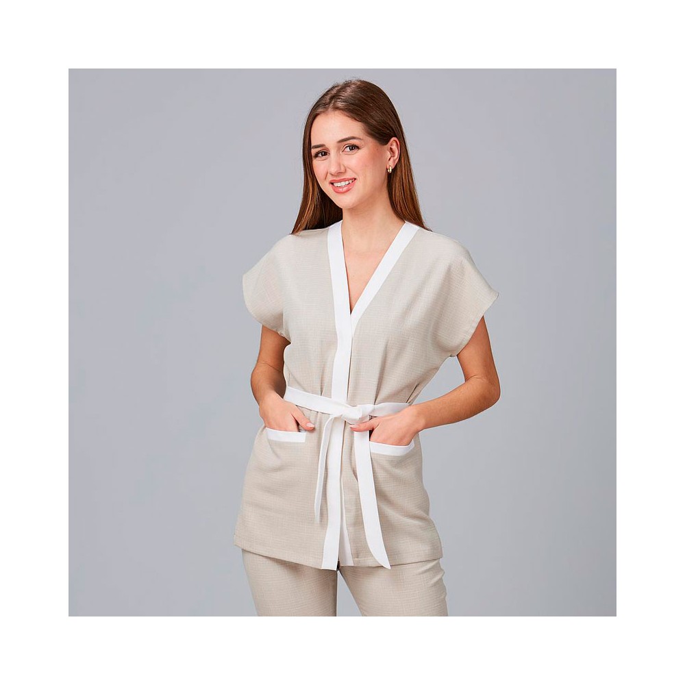 Blusa de peluquera loto x-linen Garys 600027 Beige