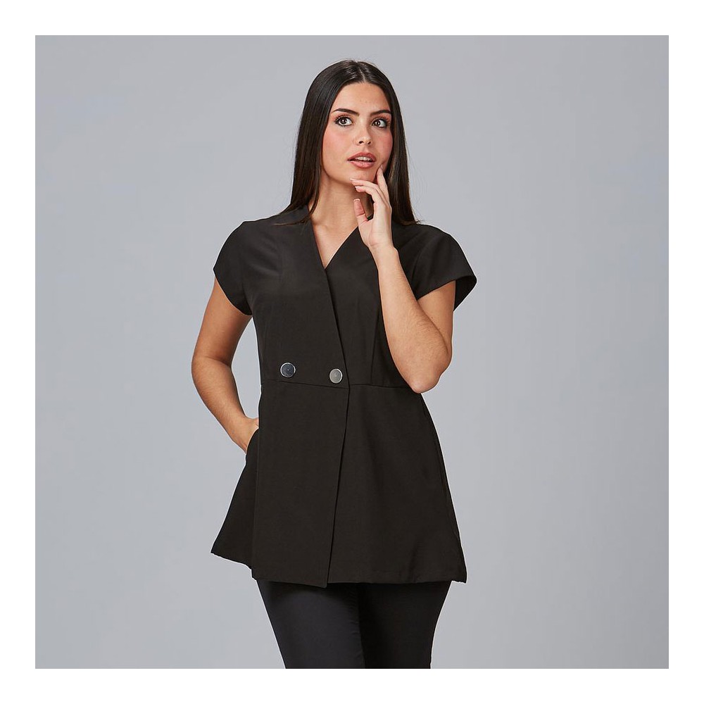 Chaqueta microfibra de peluquería  Garys 600031 negro