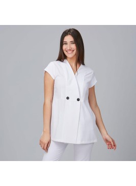 Chaqueta microfibra de peluquería  Garys 600031 blanca