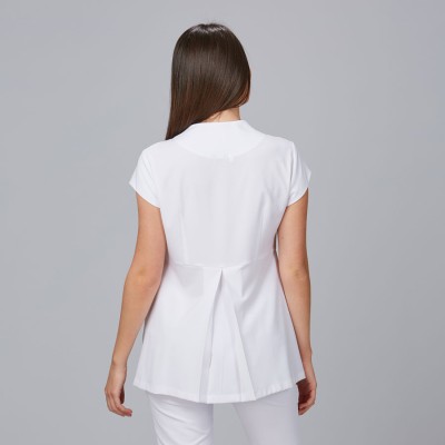Chaqueta microfibra de peluquería Garys 600031 blanco