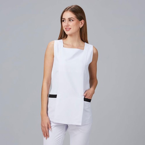 Blusa peluquera de microfibra lantana Garys 600032 blanco